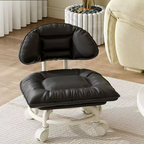 🪑 Rolling Low Stool with Backrest – Padded seat & silent casters – comfortable and mobile 🛠️