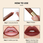 Long-Lasting Matte Lip Crayon for Women | 2-in-1 Liner & Lipstick | Hydrating & Non-Drying | Precision Triangular Tip | 6 Colors ✨