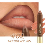 Long-Lasting Matte Lip Crayon for Women | 2-in-1 Liner & Lipstick | Hydrating & Non-Drying | Precision Triangular Tip | 6 Colors ✨