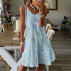 ⌛Limited-Time Offer-Women's Sleeveless O-Neck Tiered Midi Dress