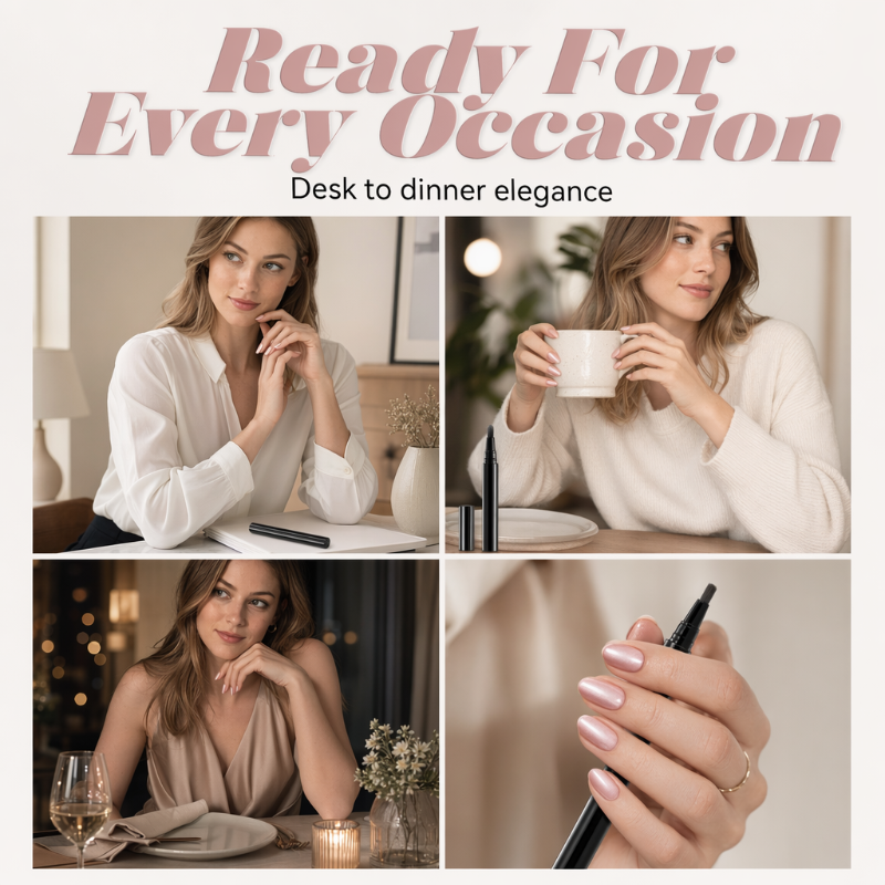 ✨ One-Step Gel Nail Polish Pen | Solid & Cat Eye Finish