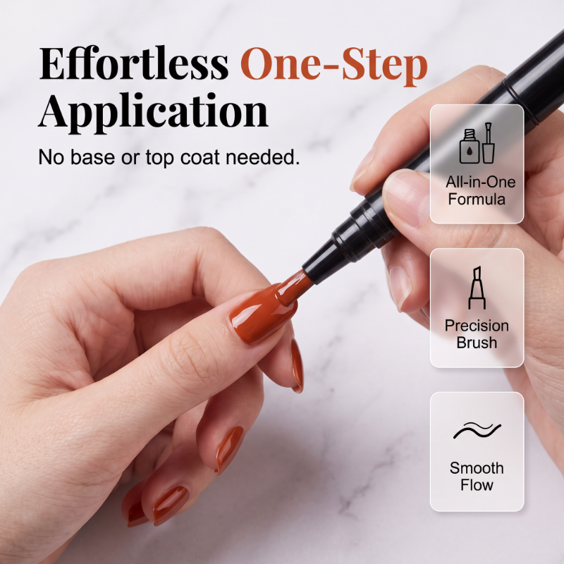 ✨ One-Step Gel Nail Polish Pen | Solid & Cat Eye Finish