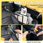 🐶Secure Travel Pet Booster – Portable Dog Car Seat Booster, Safety Harness Included Soft Padded Pet Travel Carrier for Small & Medium Dogs