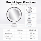 💄10x Magnifying Makeup Mirror with LED Light and Suction Cup – Perfect for Flawless Makeup and Skincare 🔍✨
