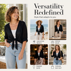 ⏳Time-Limited Special⏰Women's Chiffon Tie-Front Top – Summer Layering Essential 🍃