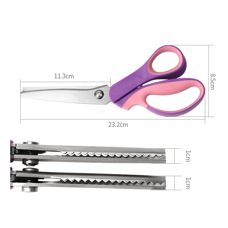 🧵 Premium Stainless Steel Pinking Shears – Ergonomic Soft-Grip, Zigzag Cut ✂️