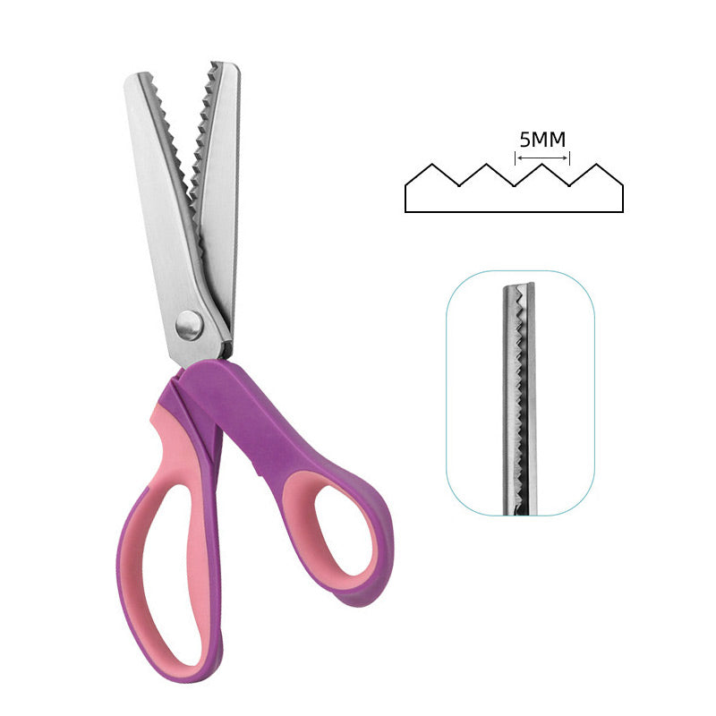 🧵 Premium Stainless Steel Pinking Shears – Ergonomic Soft-Grip, Zigzag Cut ✂️