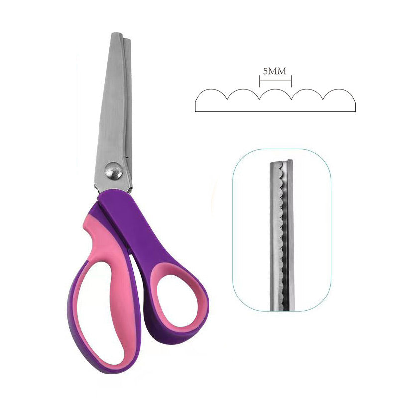 🧵 Premium Stainless Steel Pinking Shears – Ergonomic Soft-Grip, Zigzag Cut ✂️