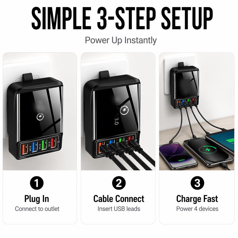 4-Port USB Charger Adapter