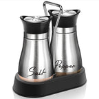 🐧Penguin Design Salt and Pepper Shaker Set, Transparent Glass Bottom Seasoning Dispenser, Large‑Mouth Refillable Spice Container for Kitchen Countertop