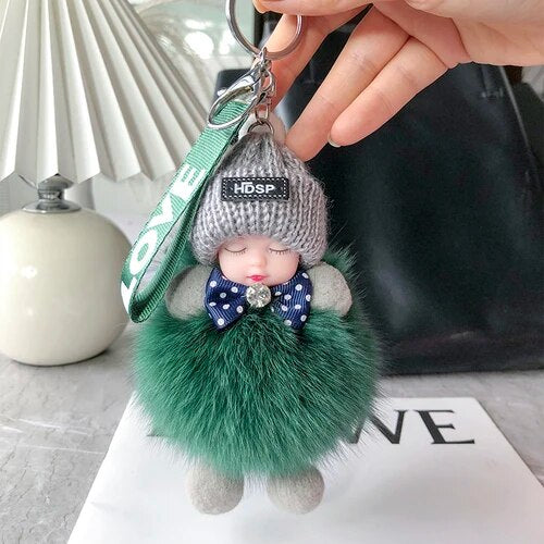 🧸 Soft Plush Doll Keychain