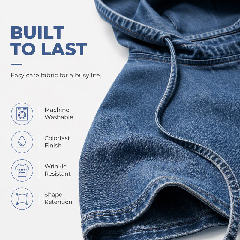 Women's Casual Loose Denim Hoodie
