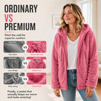 🍂🧥Women's Cozy Fuzzy Hooded Jacket – Soft Zip-Up Outerwear for Everyday Warmth