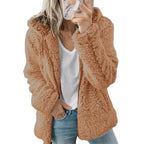 🍂🧥Women's Cozy Fuzzy Hooded Jacket – Soft Zip-Up Outerwear for Everyday Warmth