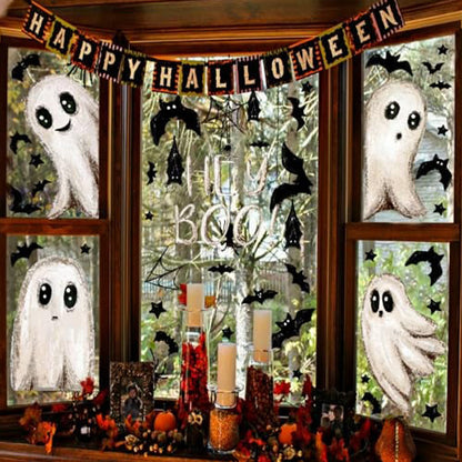 Cute & Fun Halloween Ghost Static Window Cling