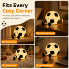 ⚽ 💡 Rechargeable Soccer Night Lights – Soft Glow, Tap Control, Kid-Safe ✨