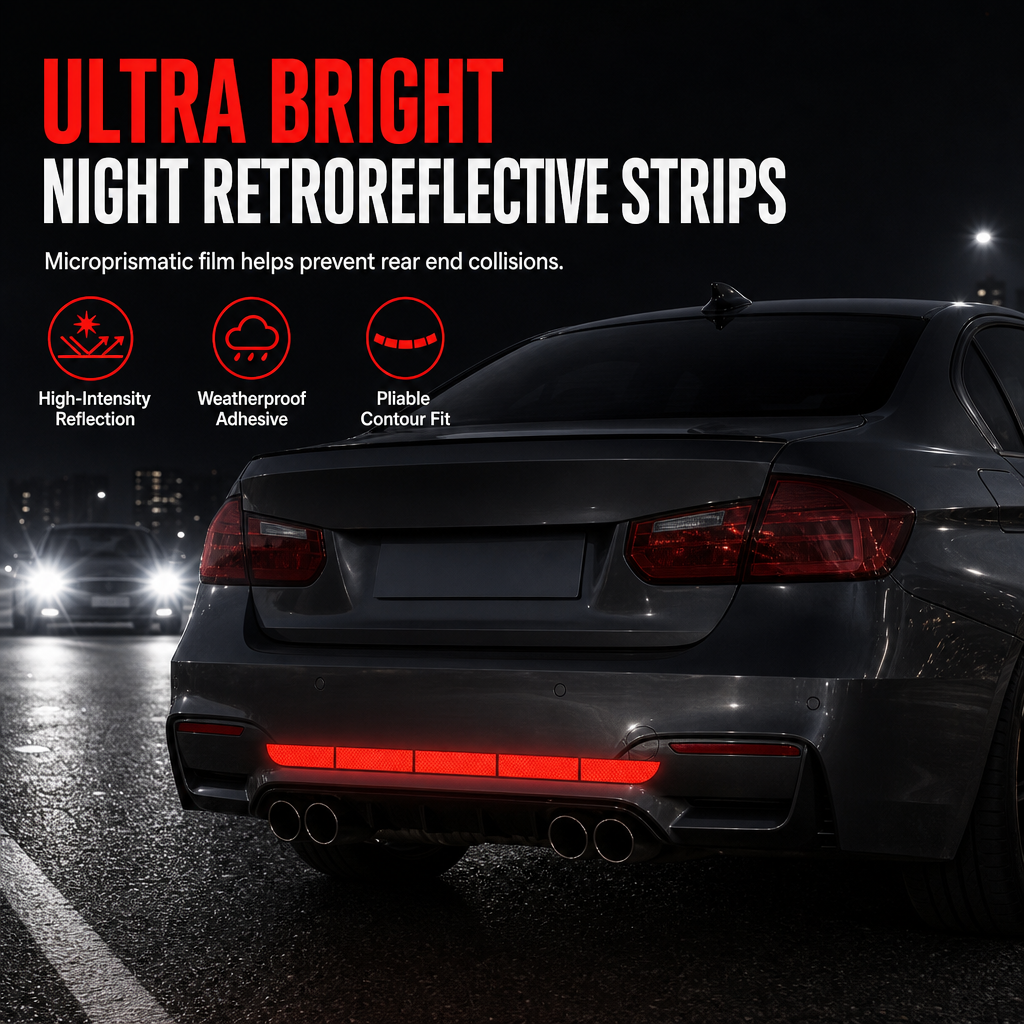 🚗 Reflective Car Sticker Strips for Trunk & Rear Bumper