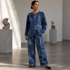🎨 Denim Look, Lighter Feel | Women's Patchwork Wide-Leg 2-Piece Set