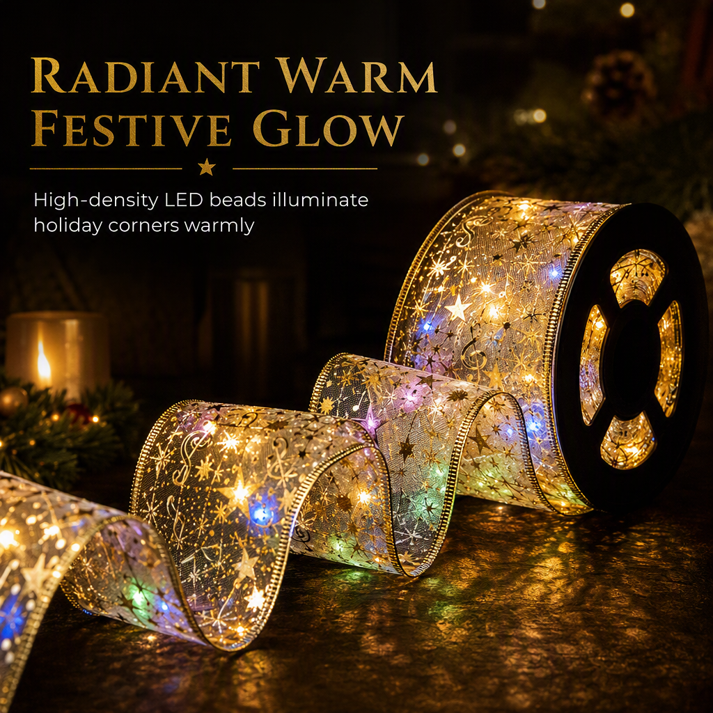 Christmas Tree Ribbon String Lights