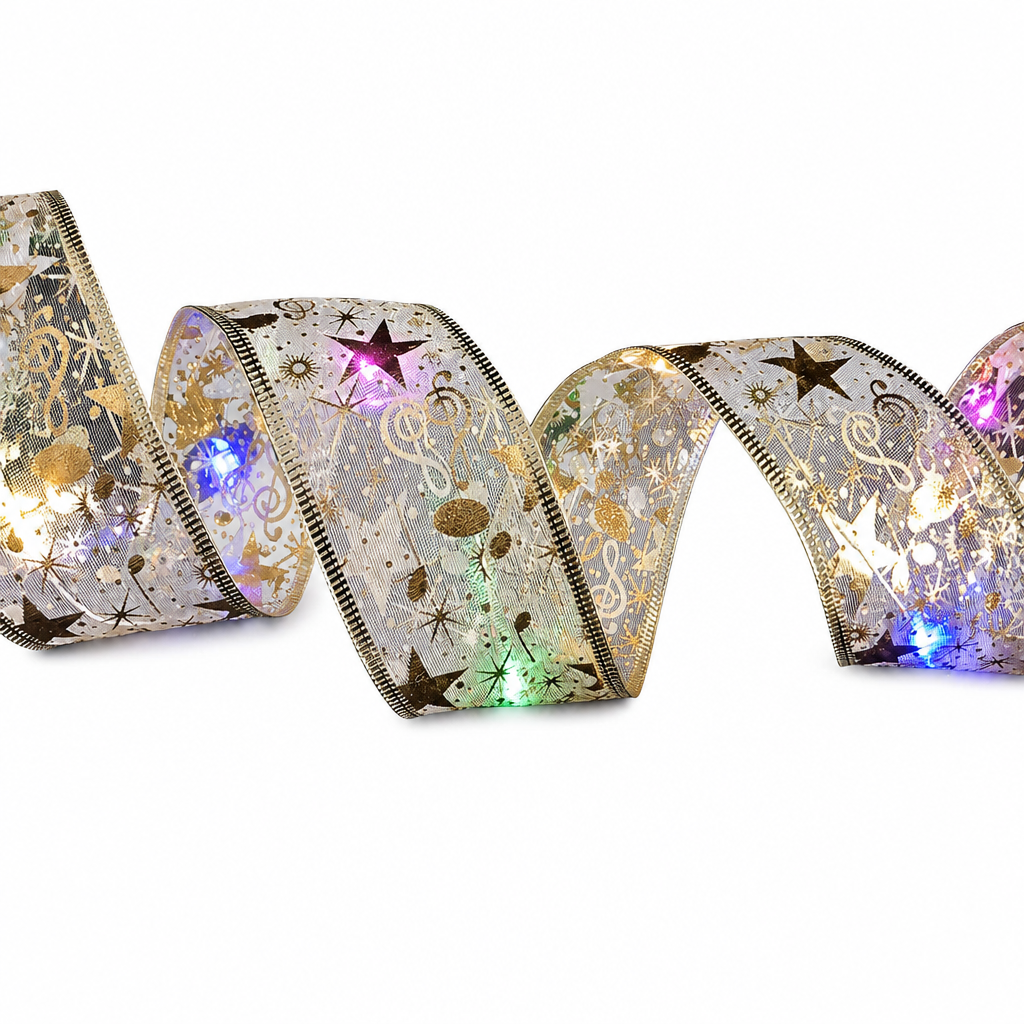 Christmas Tree Ribbon String Lights