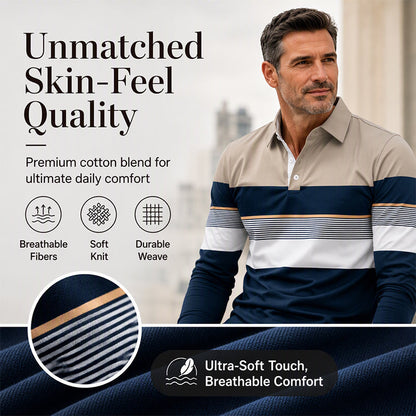 🔥 Over 5,000 sold!! 👔Men's Classic Color-Block Striped Top