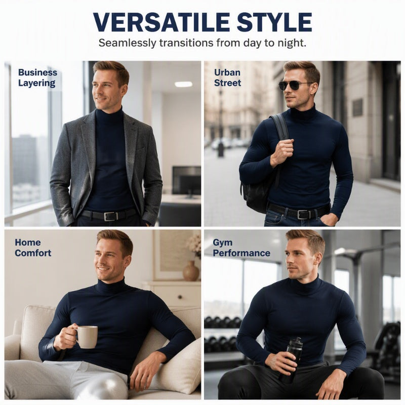 🎉The Lowest Price But The Best Quality!🔥Men's Slim Fit Mock Turtleneck Top