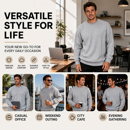 ✨Men's Cable Knit Crewneck Sweatshirt