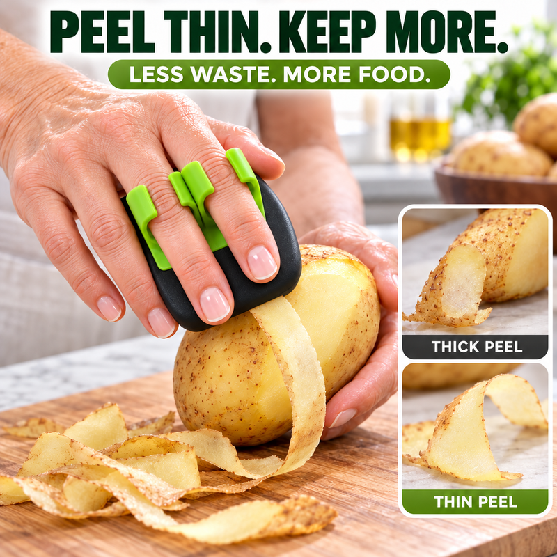 🥕✌️ BUY MORE, GET MORE FREE! Two-Finger Vegetable Peeler – stainless steel blade, two-finger grip. 💚