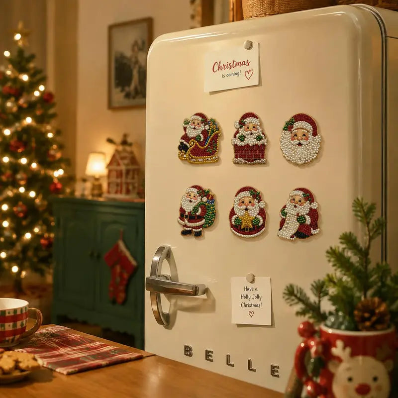 ✨ DIY Sparkling Magnetic Decoration Kit – Fun Holiday Craft for Fridge & Metal Surfaces