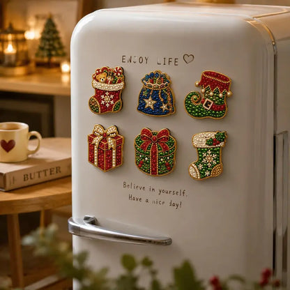 ✨ DIY Sparkling Magnetic Decoration Kit – Fun Holiday Craft for Fridge & Metal Surfaces