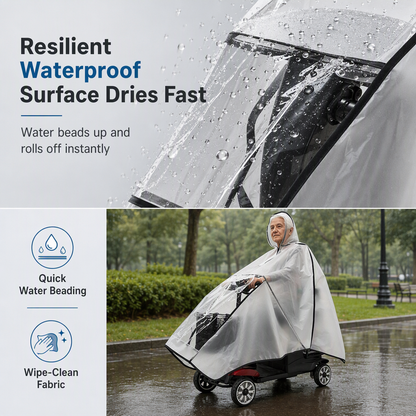 Thickened Extra Large Waterproof PVC Cover and Poncho for Senior Mobility Scooters and Four Wheel Electric Vehicles