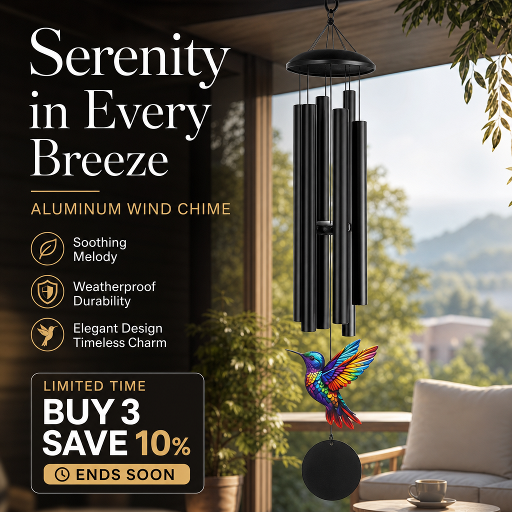 🎵💥 Vintage Metal Wind Chimes | Elegant Black Aluminium Garden Decor with Bird & Butterfly Accents for Patio & Porch