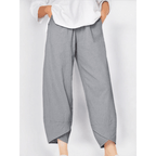 👖Vintage Asymmetrical Elastic Waist Pockets Pants – Unique Design, Comfortable Fit & Functional Style🌸