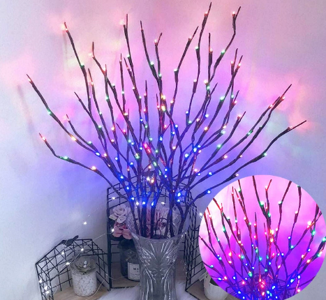 🎄 LED Willow Branch Lights Battery-Powered Twig Light
