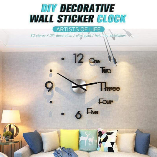 Reloj de pared sin perforaciones minimalista moderno DIY