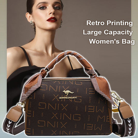 💝👜Bolso satchel estampado vintage para mujer✨💗