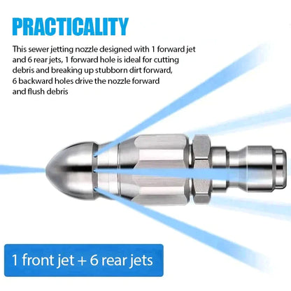 Potente boquilla desatascadora y limpiadora de tuberías（37% DE DESCUENTO）